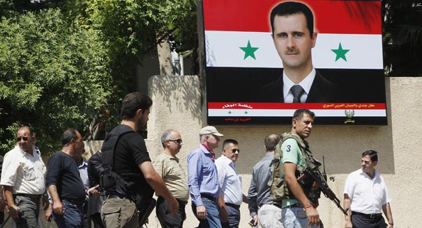 Sellstrom, head of U.N. chemical weapons investigation team, arrives at Yousef al-Azma military hospital in Damascus