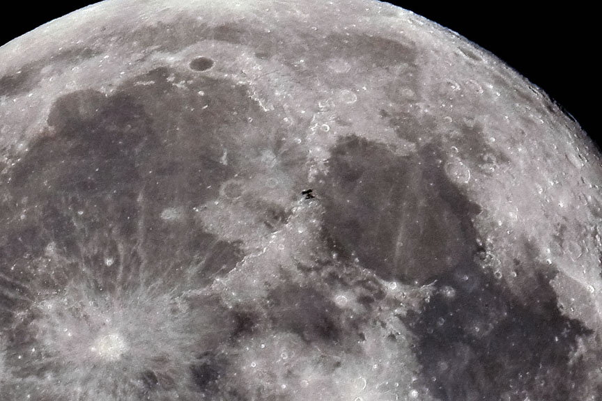 ISS transits the Moon