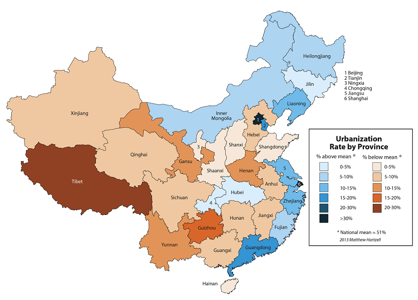 Urbanization +-- mean
