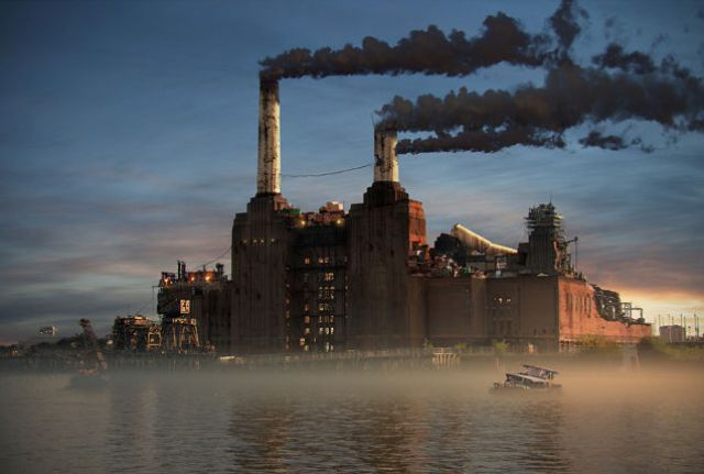 the decommissioned battersea power stationn