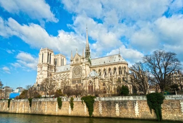 The southern facade of Notre-Dame de Paris