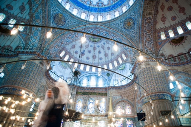 Inreior of the Blue Mosque. Istanbul, Turkey, Southeastern Europe.