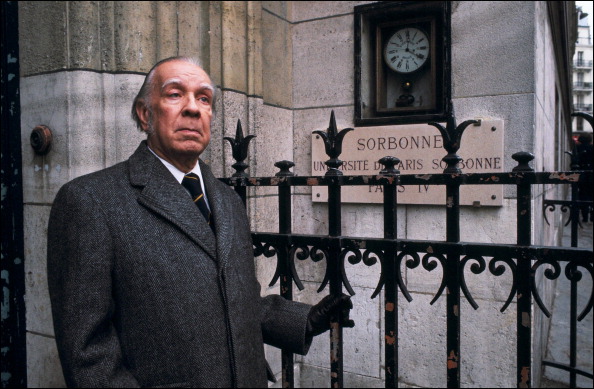 Jorge Luis Borges At The Sorbonne University In Paris, France In 1978.