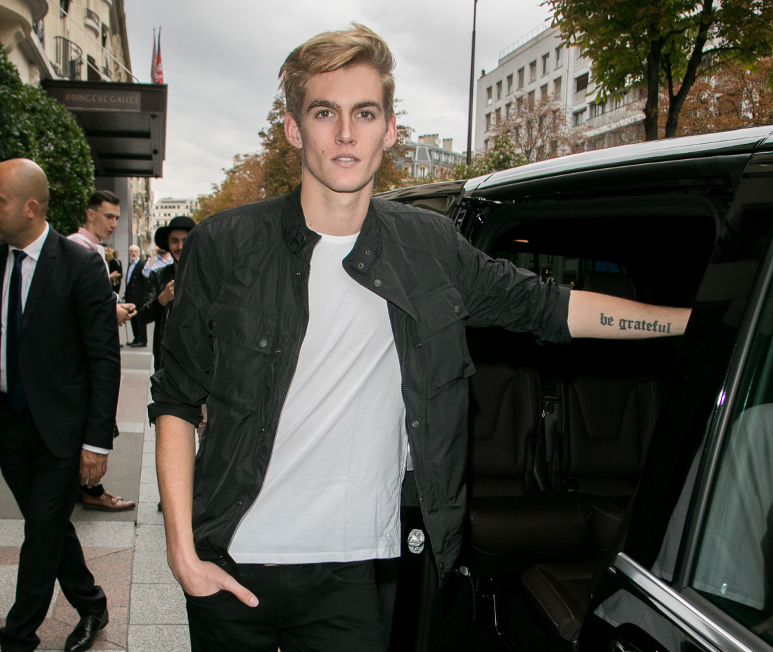 Presley Gerber, Gabriel Kane Day Lewis & Jordan Barratt Sighting During Paris Fashion Week