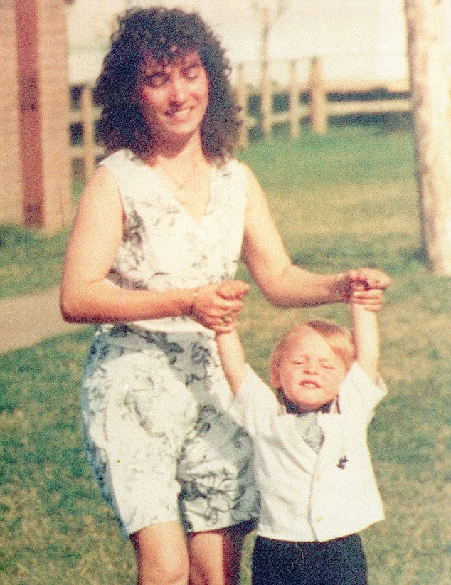 JAMIE BULGER with his mother Denise during a family holiday,
