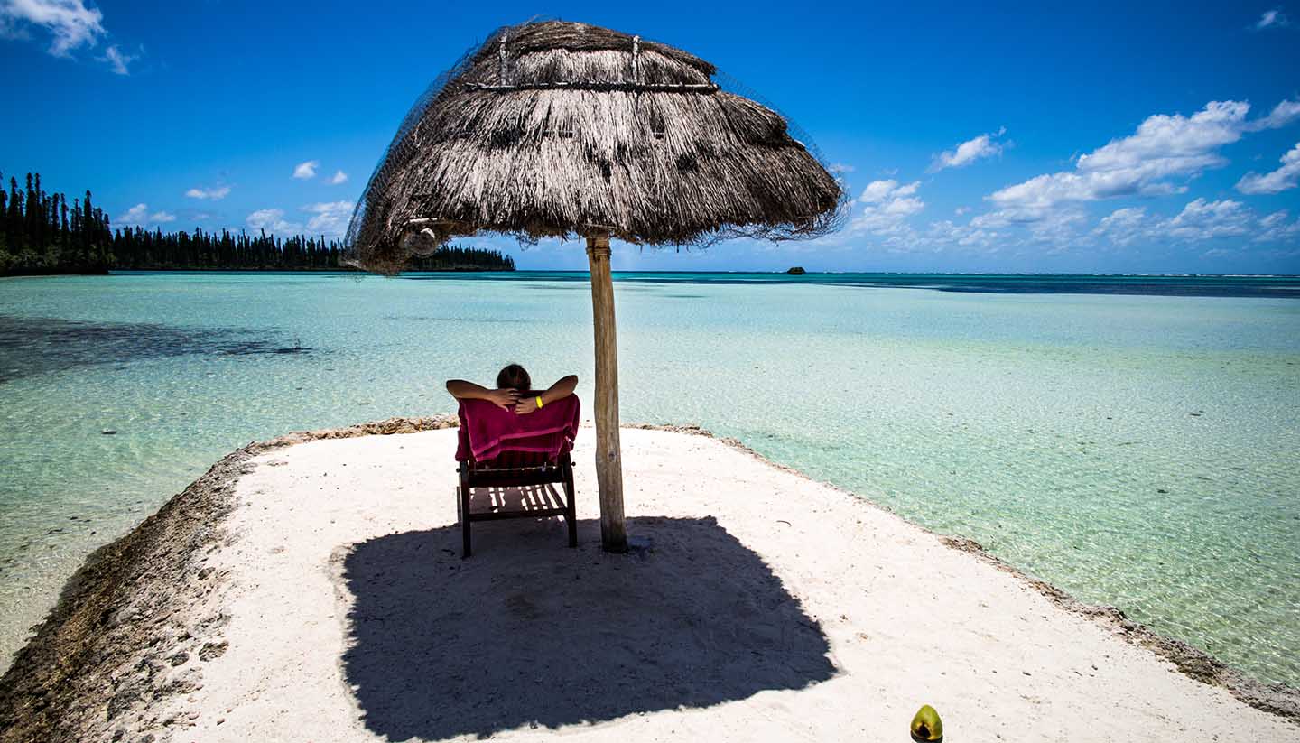  Person relaxing on a tropical beach 