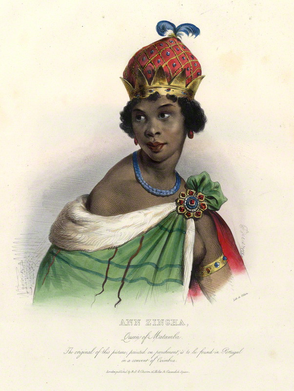 NPG D34632; Ann Zingha by Achille DevÈria, printed by FranÁois Le Villain, published by Edward Bull, published by Edward Churton, after Unknown artist