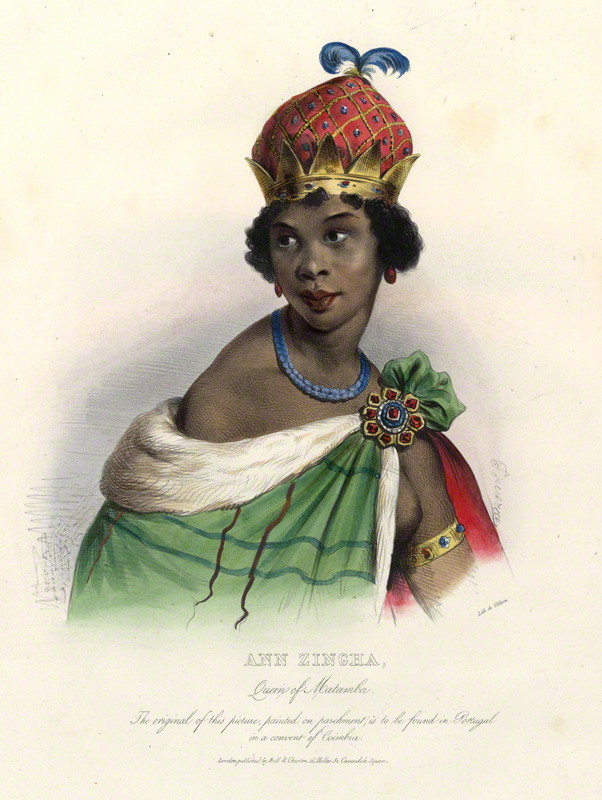  NPG D34632; Ann Zingha by Achille DevÈria, printed by FranÁois Le Villain, published by Edward Bull, published by Edward Churton, after Unknown artist 