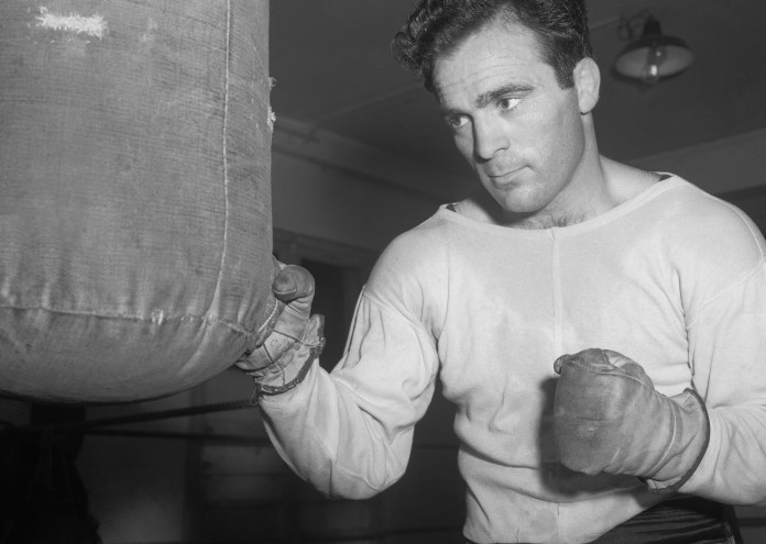  Marcel Cerdan Hitting a Punching Bag 