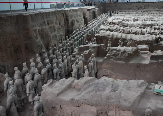 Terracotta Army. Clay soldiers of the Chinese emperor