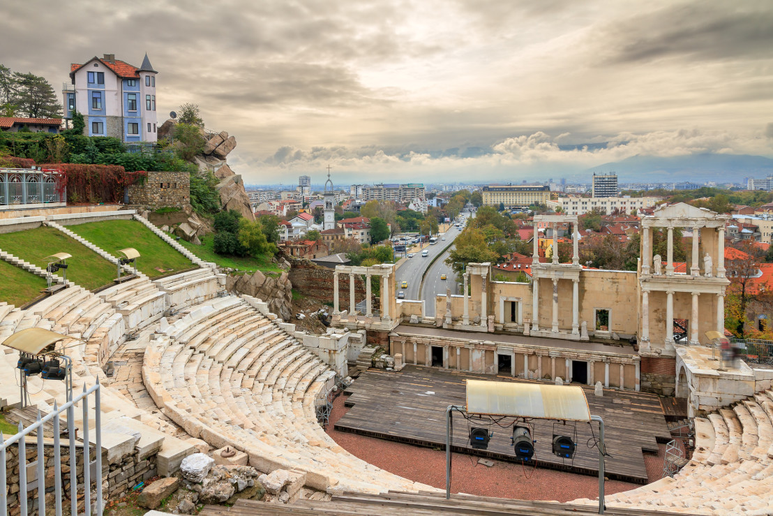 Plovdiv Roman theatre skyline