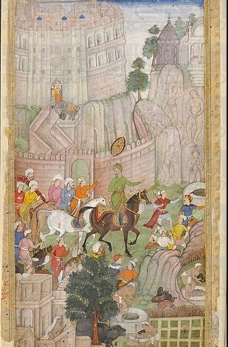  Babur_visiting_the_Urvah_valley_in_Gwalior_1 
