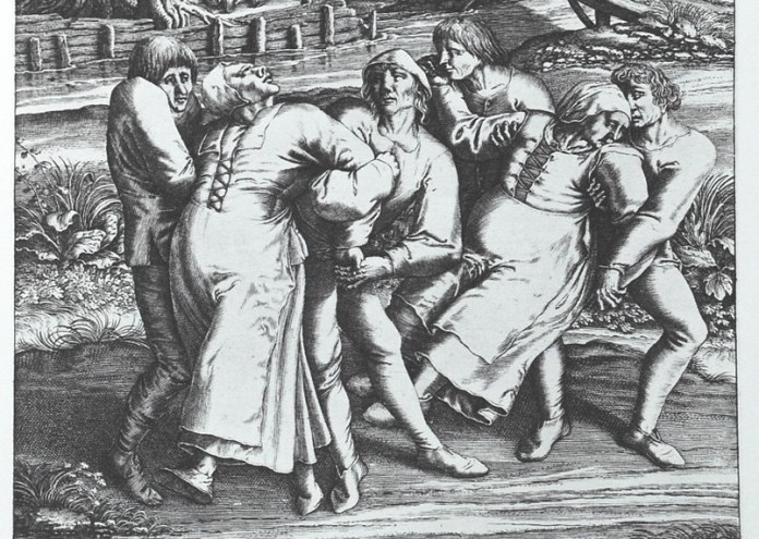 В Страсбург 1518 г жена на име Фрау Трофеа излиза