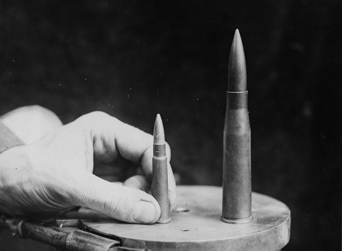 NLS_Haig_-_Bullets_from_a_German_anti-tank_rifle_and_a_British_rifle,_France,_during_World_War_I