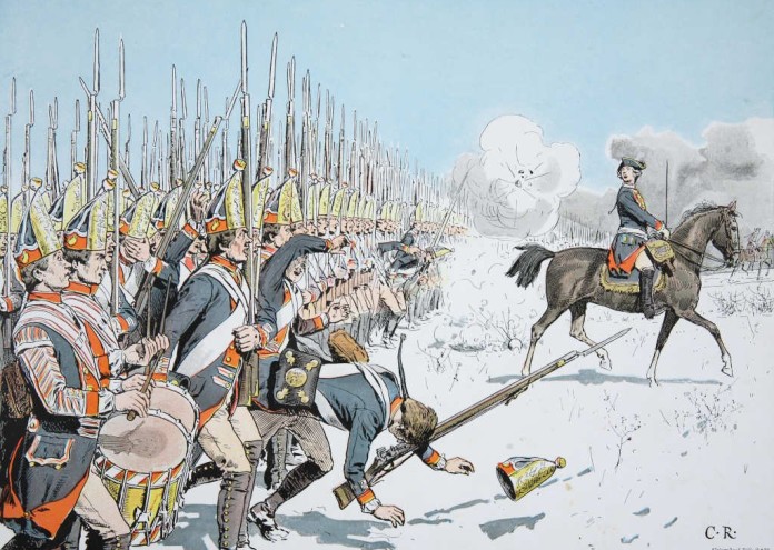 Prussian_infantry_advance_at_Leuthen