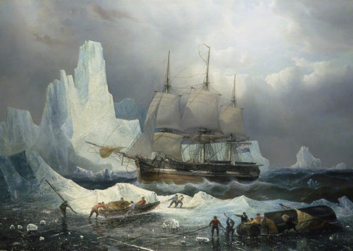През май 1845 г. два британски военни кораба с над