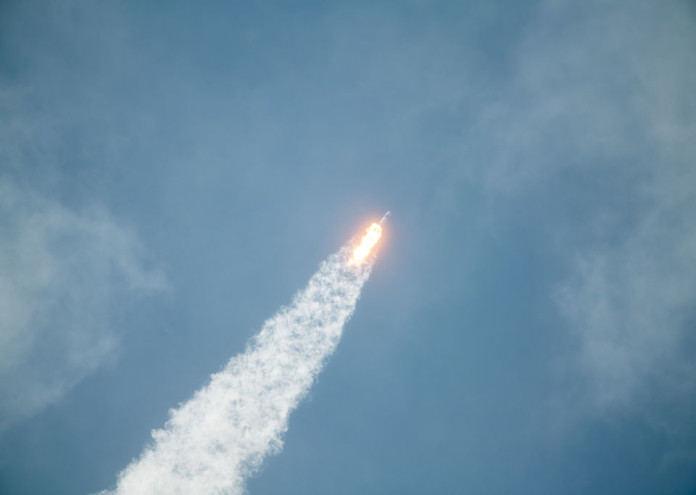  SpaceX Falcon-9 Rocket And Crew Dragon Capsule Launches From Cape Canaveral Sending Astronauts To The International Space Station 