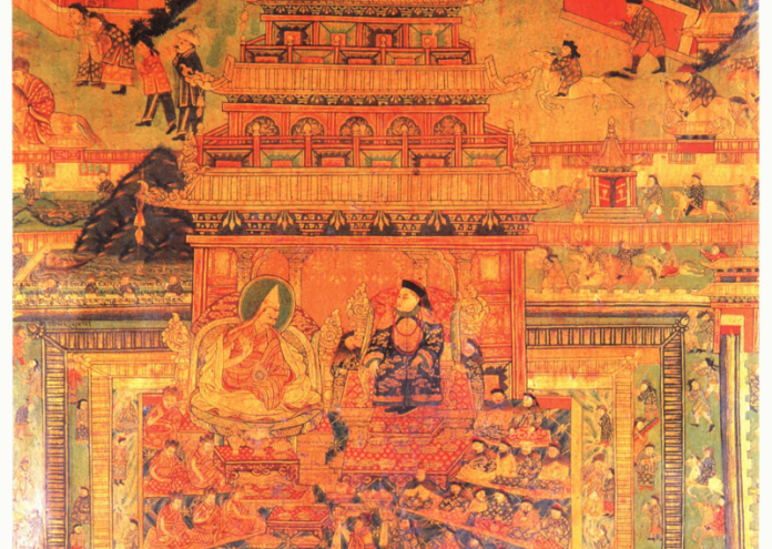  5th_Dalai_Lama_having_an_audience_with_Shunzhi 