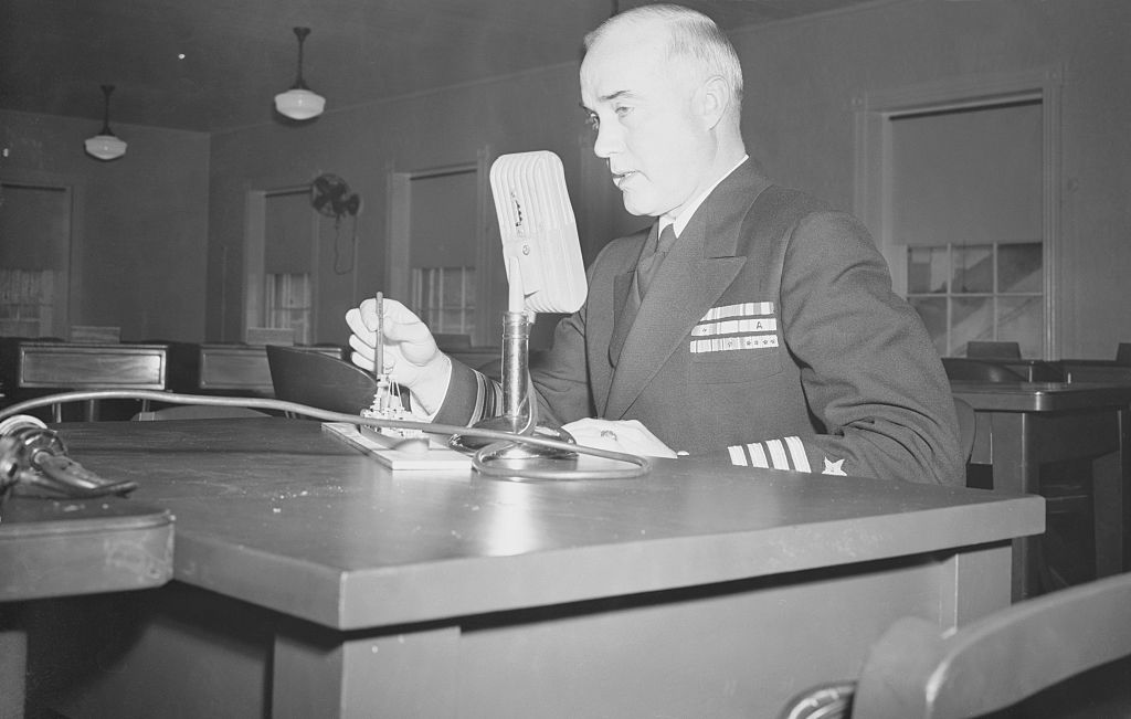  Captain Charles McVay Testifying at Court Martial Trial 