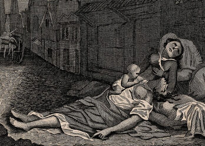 През дългите, мрачни месеци на 1665 г. бубонната чума вилнее