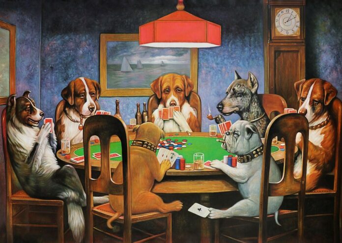 Благодарение на картината Кучета играят покер художникът Касиус Марсел Кулидж